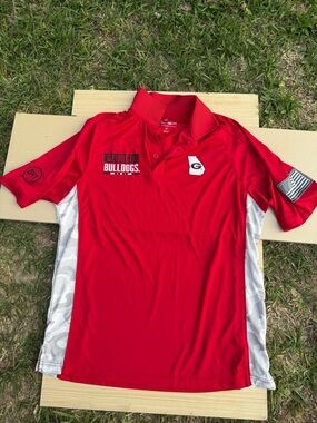 Georgia Bulldogs Red Polo Shirt with Side Camouflage Panels